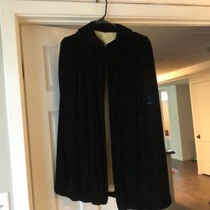Cute, Vintage velvet cape with satin lining. Black